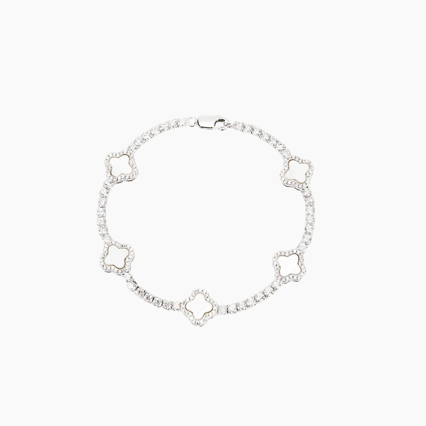 Iced Clover Tennis Bracelet