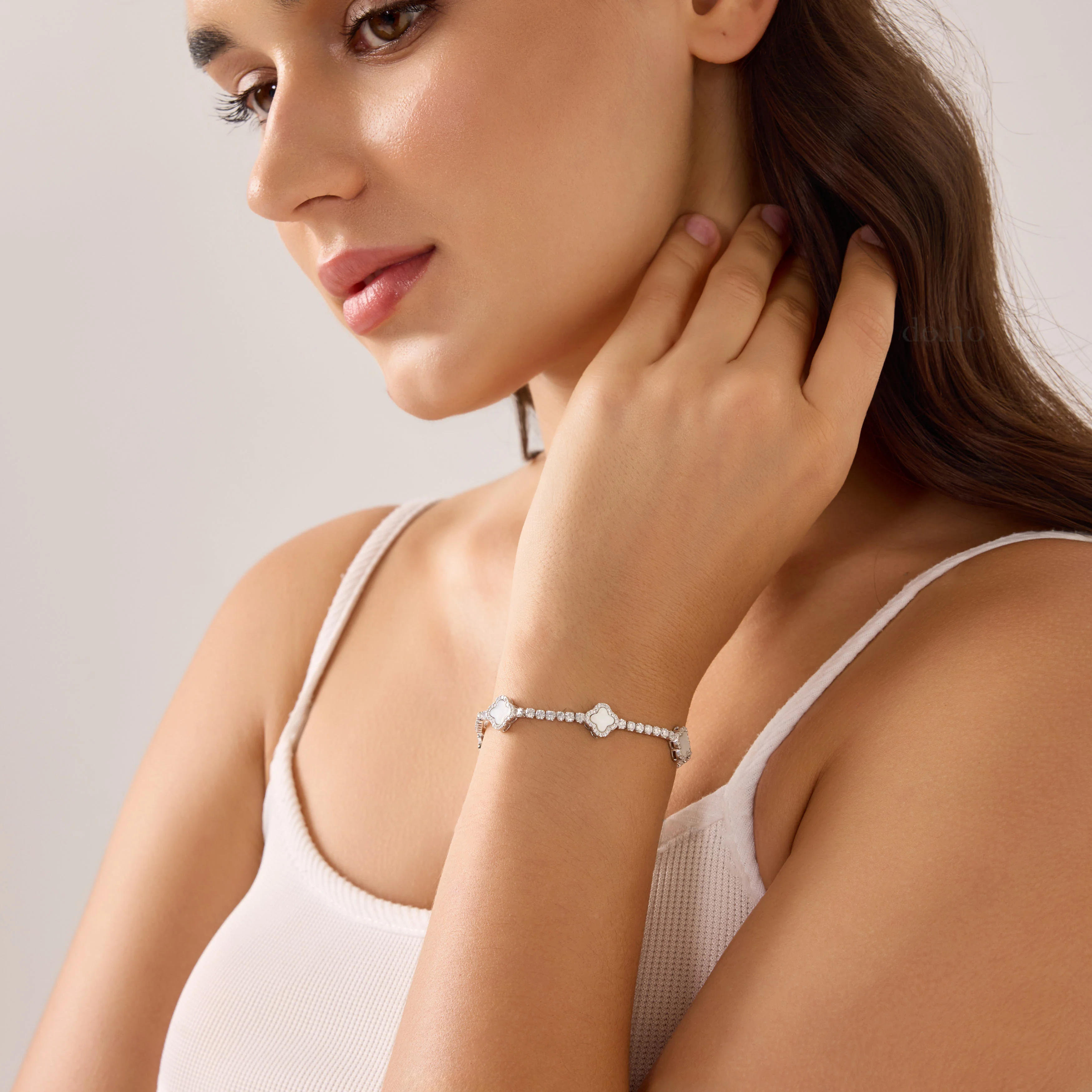 Iced Clover Tennis Bracelet - Image 2