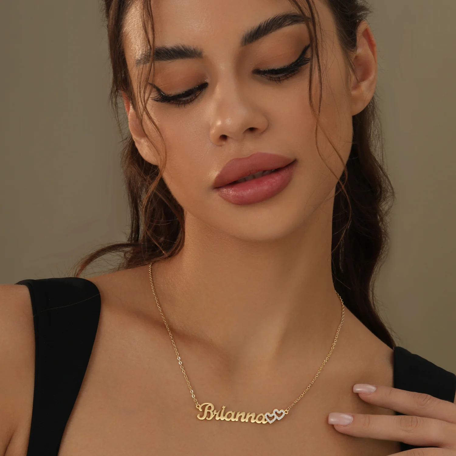 Iced Hearts Name Necklace - Image 2