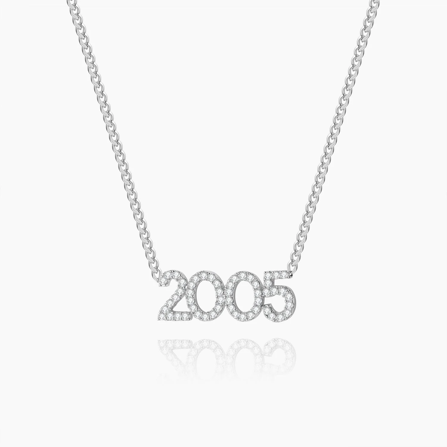 Kids Iced Year Necklace w/ Cuban Chain - Image 3