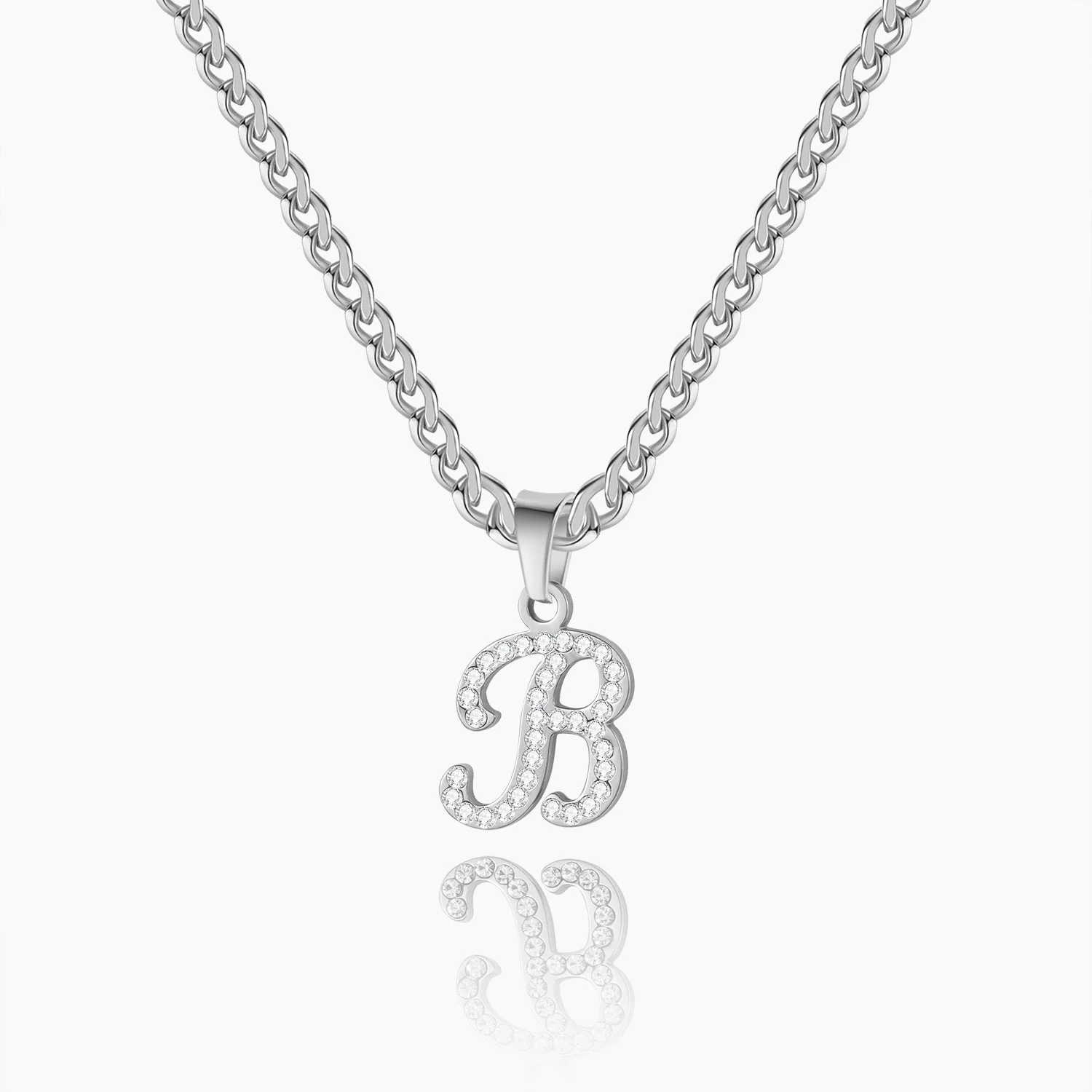Kids Script Iced Letter Necklace - Image 3