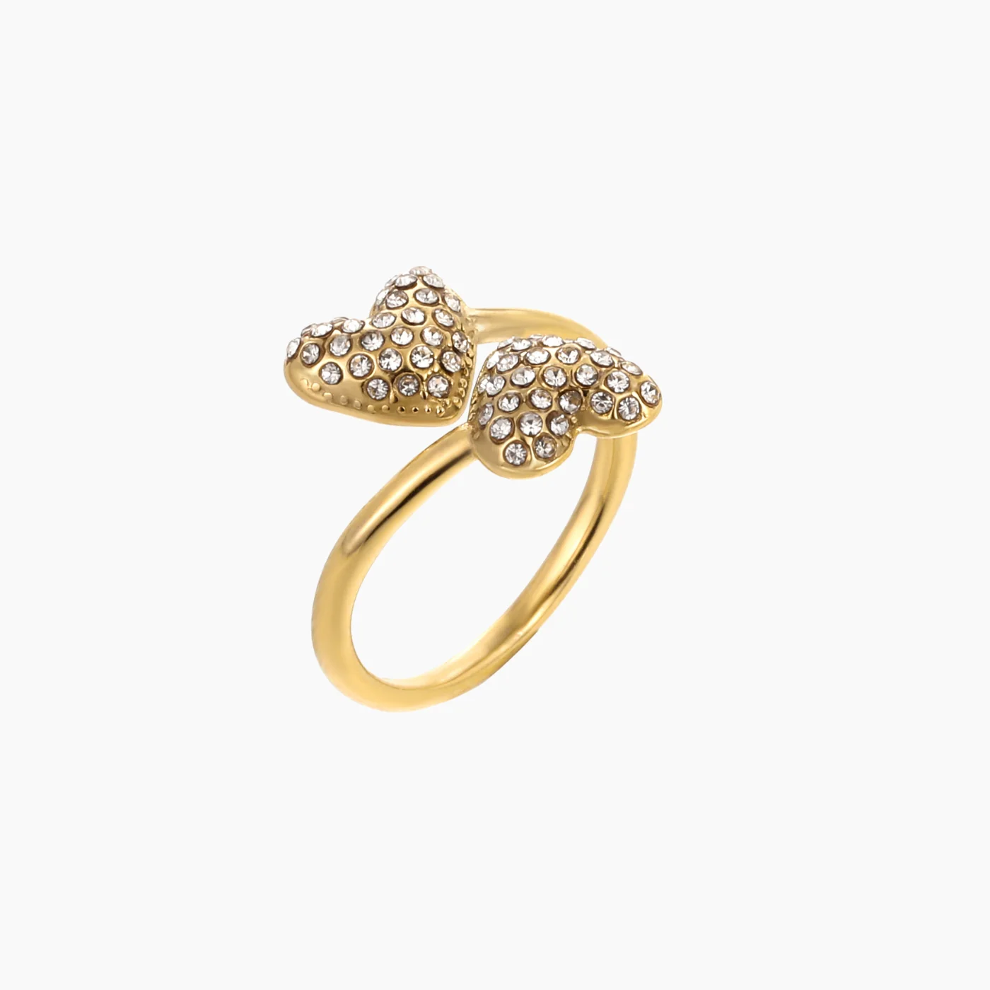 Open Iced Heart Ring