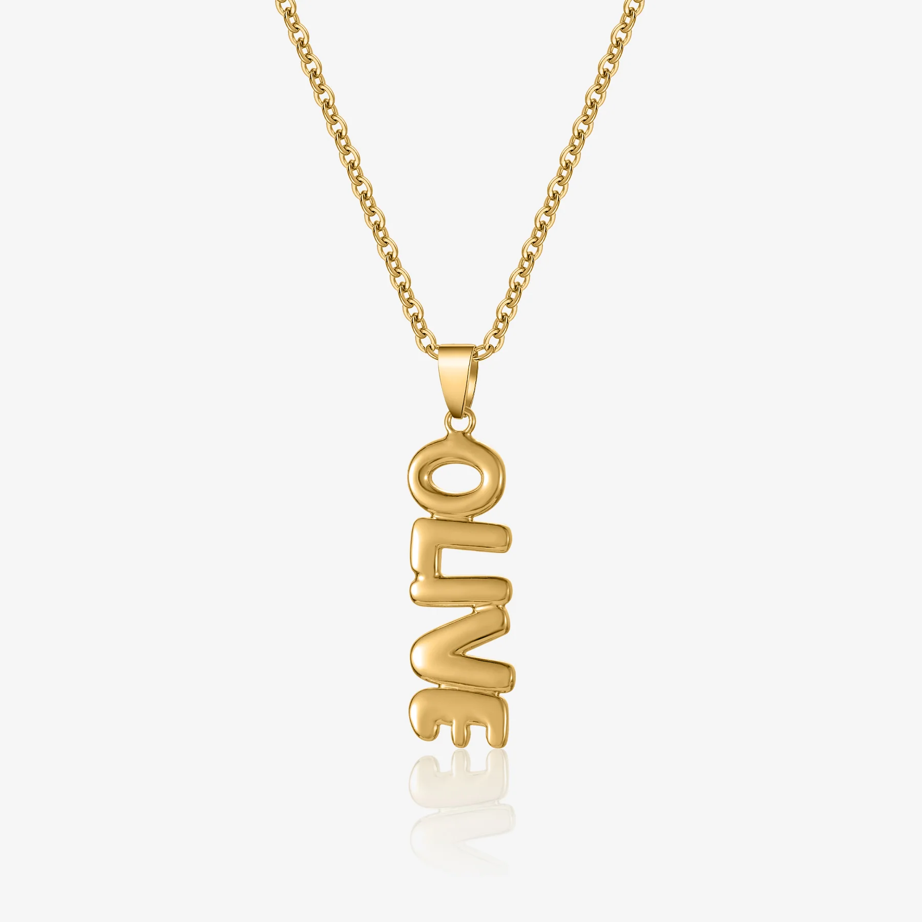 Vertical Bubble Name Necklace